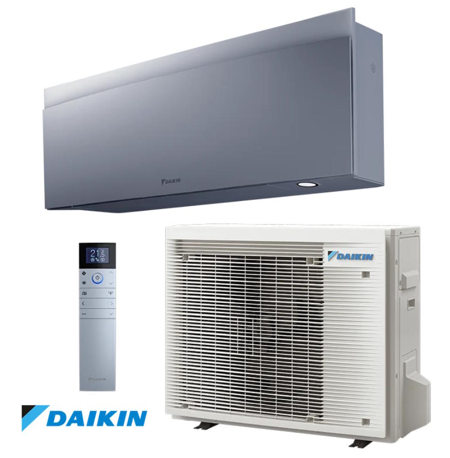Топ климатици за твоя дом. Инверторен климатик Daikin Emura 3 FTXJ42AS + RXJ42A, 14000 BTU, 33 м2, A++, Wi-Fi, R-32, Сив